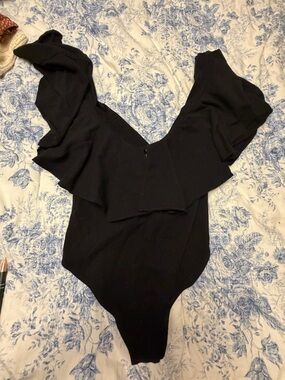 Free People Black Cropped Hoodie Tee
